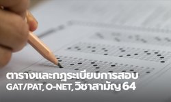 ตารางสอบและกฎการเข้าสนามสอบ GAT/PAT, O-NET, วิชาสามัญ ประจำปี 2564
