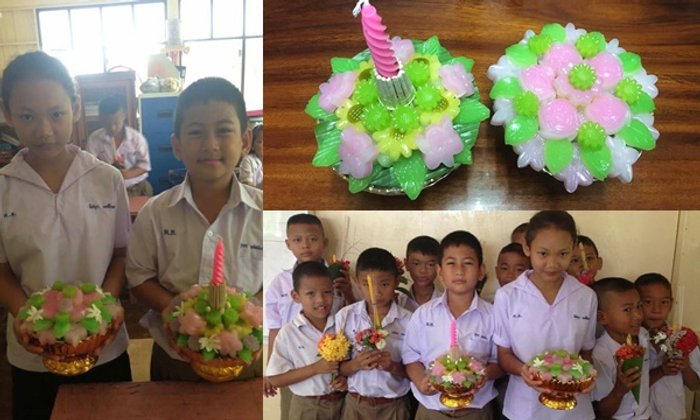 เด็กป.3 ไอเดียดี จัดพานขนมชั้นไหว้ครู สีสวย ทานได้