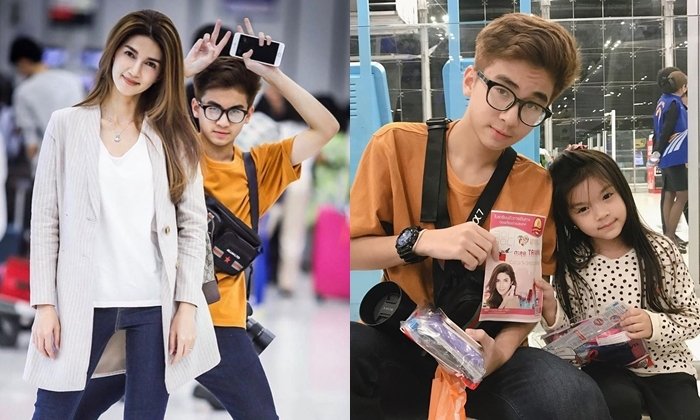 "น้องออโต้" ลูกแม่โบว์ แวนด้า หนุ่มหล่อจากโรงเรียนหัวหินวิทยาลัย ยิ่งโตยิ่งหล่อ
