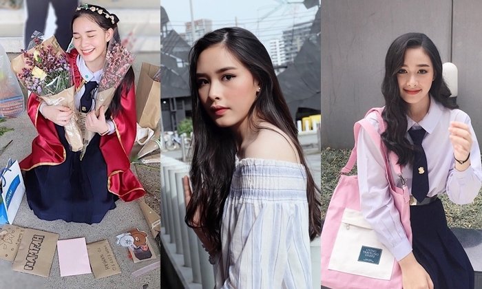 "น้ำฟ้า ธัญญภัสร์ " ส่องความสวยชัดๆ บุญปลูก กรงกรรม สาวหน้าใส พระหฤทัยดอนเมือง