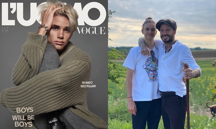 ขึ้นปกครั้งแรก Romeo Beckham ลูก David Beckham เผยความเท่บนปก L'Uomo Vogue