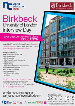 สัมภาษณ์เรียนต่อที่ UK กับมหาวิทยาลัยชื่อดัง Birkbeck, University of London