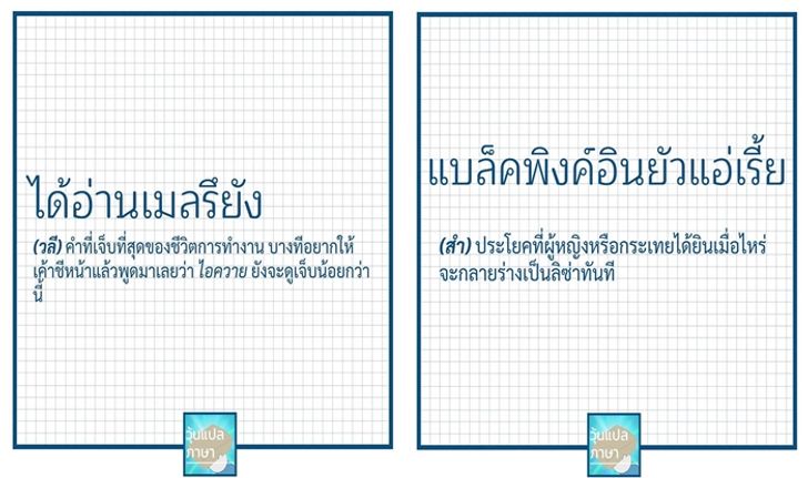 รวมศัพท์ฮา จากเพจ "วุ้นแปลภาษา" ฉันรู้นะว่าพวกเธอก็เคยใช้!