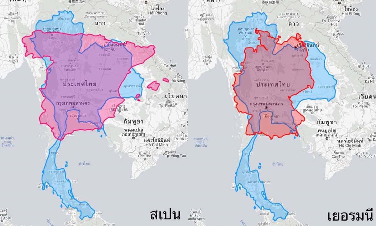 เปรียบเทียบพื้นที่ประเทศไทยกับประเทศในยุโรป รู้หรือไม่พื้นที่ไทยใหญ่กว่าหลายประเทศในยุโรป
