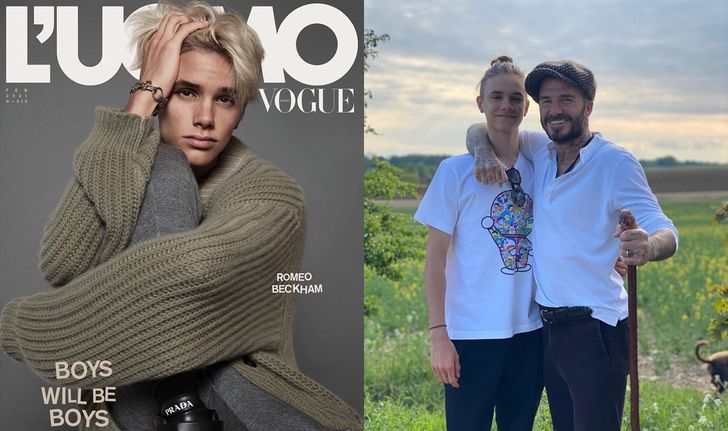 ขึ้นปกครั้งแรก Romeo Beckham ลูก David Beckham เผยความเท่บนปก L'Uomo Vogue