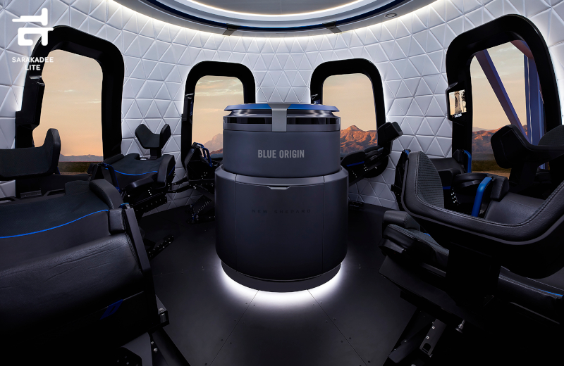 ห้องโดยสารภายในกระสวยอวกาศของ Blue Origin 