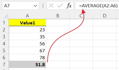 สูตร AVERAGE : การหาค่าเฉลี่ย