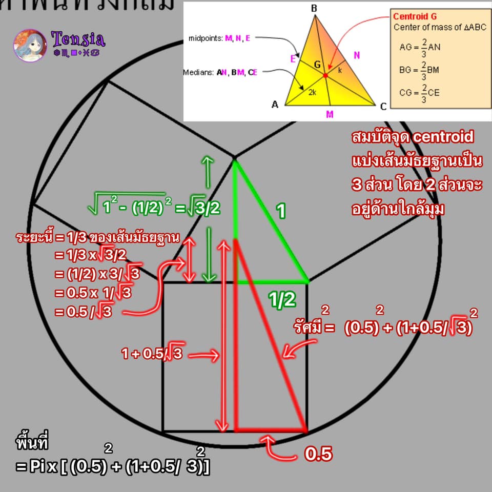 จงหาพื้นที่วงกลม