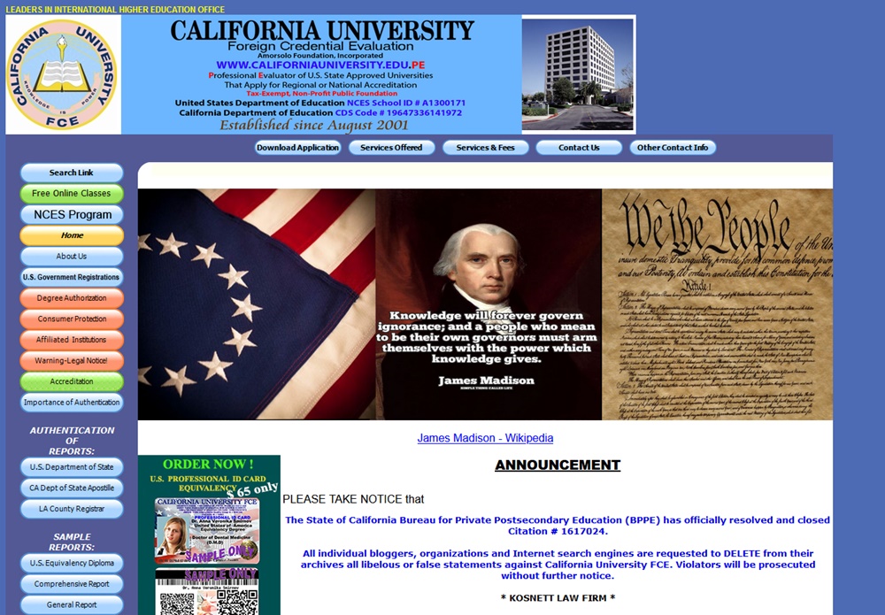 รู้จัก California University แคลิฟอร์เนียยูนิเวอร์ซิตี้