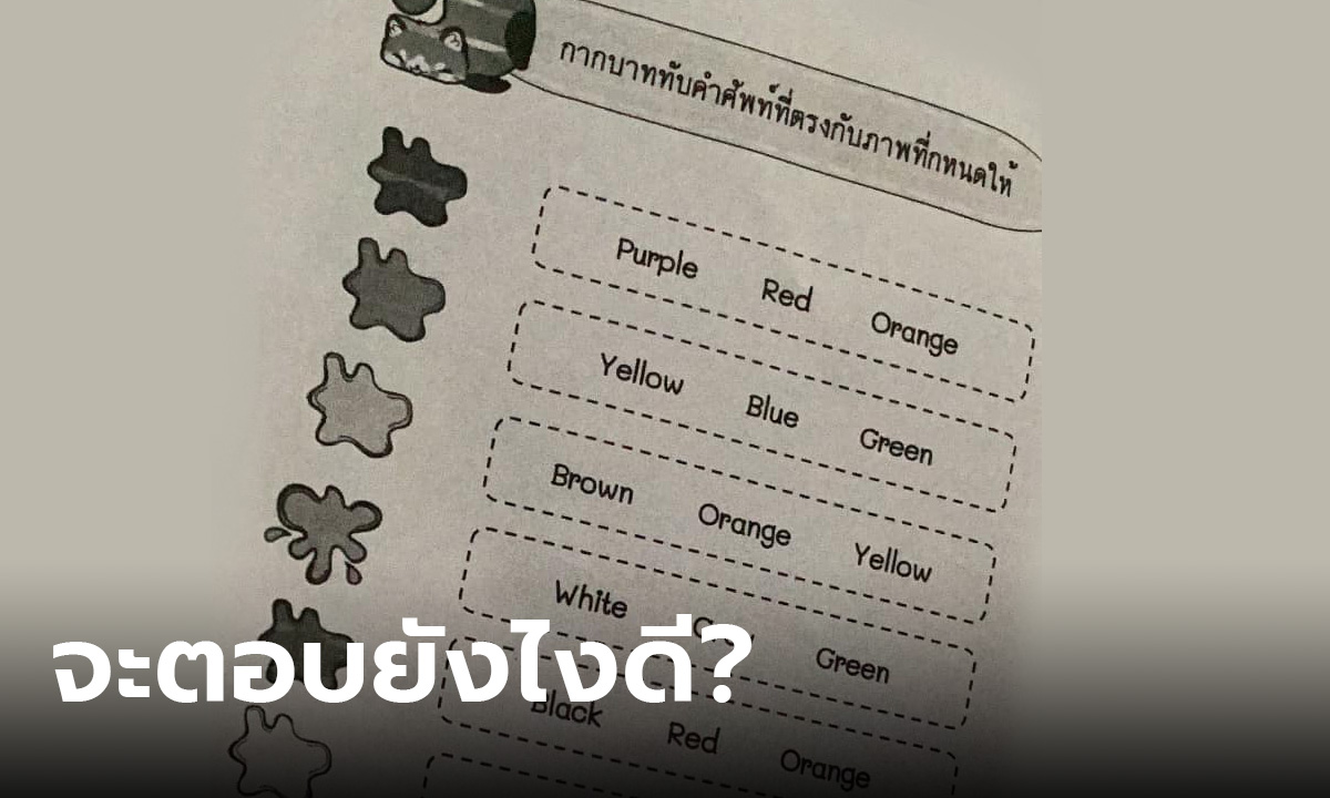 ถึงกับงงกับโจทย์ เจอคำถามเรื่องสี แต่คำถามเป็นขาว-ดำ แล้วจะเอาไงดี?