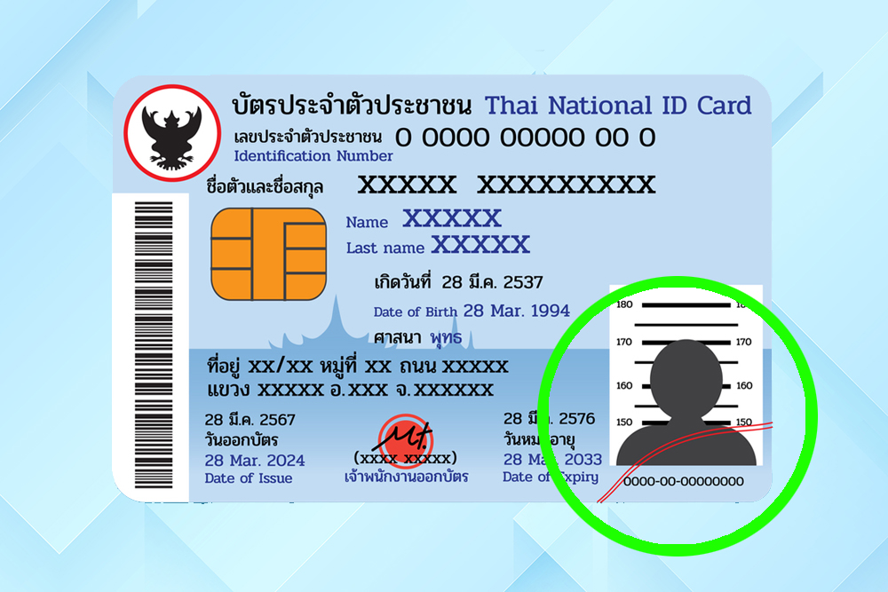 เส้นสีแดง ที่รูปบัตรประชาชน