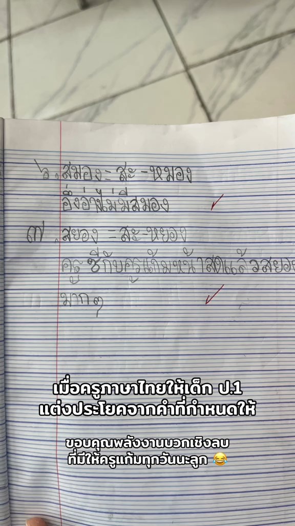 นักเรียนแต่งประโยค