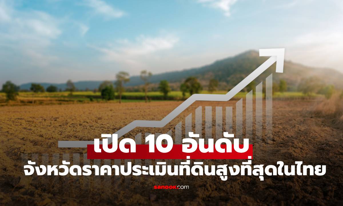 เปิด 10 อันดับจังหวัดราคาประเมินที่ดินสูงที่สุดในไทย ไม่รวม กทม. ที่1 ไม่ใช่ที่คิด!