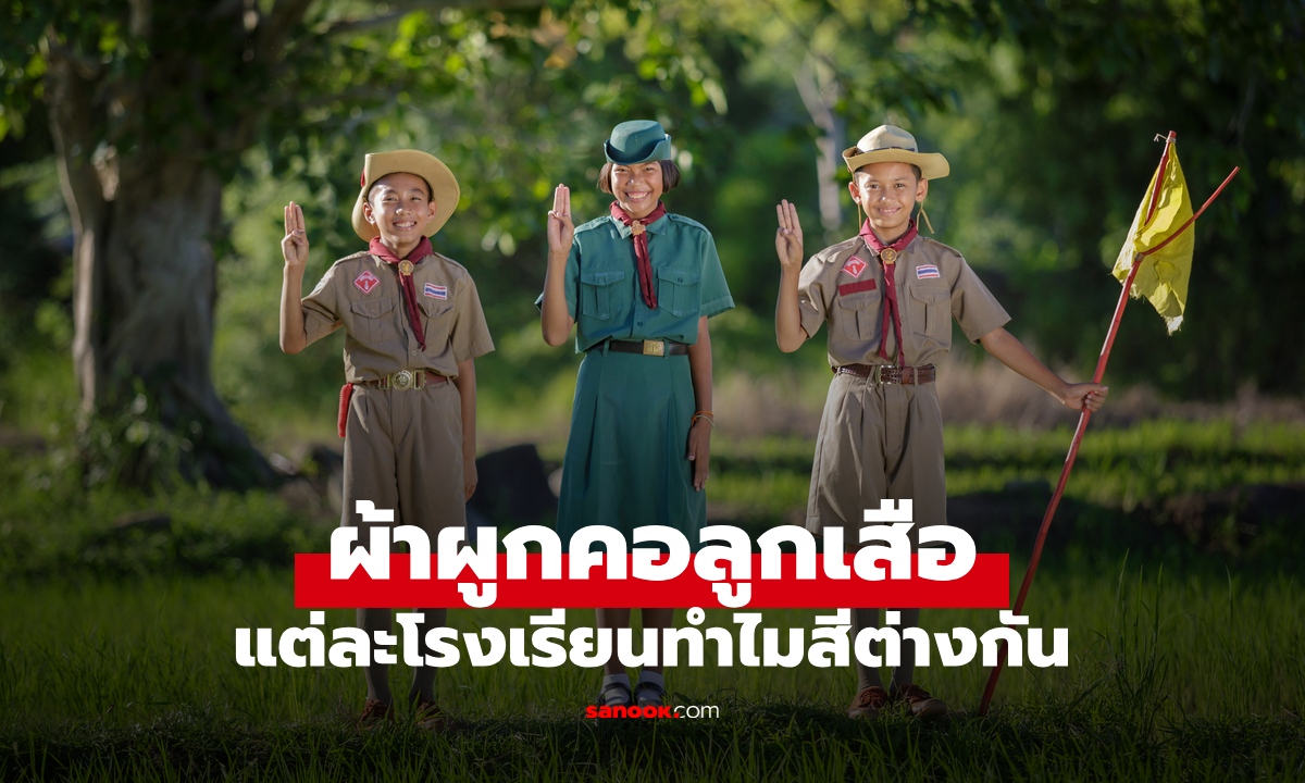 ผ้าผูกคอลูกเสือ ทำไมแต่ละโรงเรียนถึงสีต่างกัน มีทั้งหมด 12 สี จังหวัดไหนใช้สีอะไร?