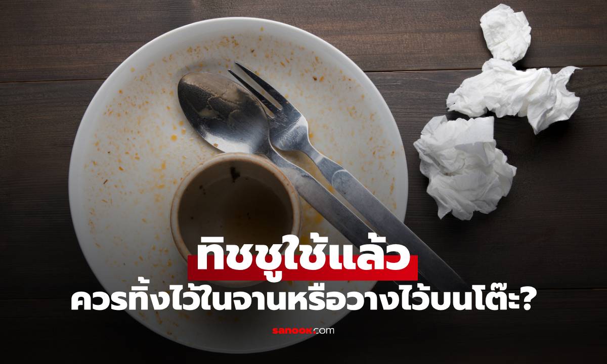 ทิชชูใช้แล้ว ควรทิ้งไว้ในจานหรือวางไว้บนโต๊ะ? เชื่อว่าหลายคนยังเข้าใจผิด