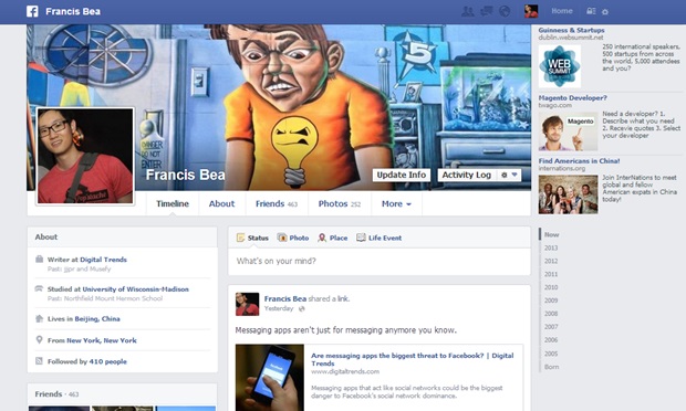 Facebook Timeline แบบใหม่ (อีกแล้ว)