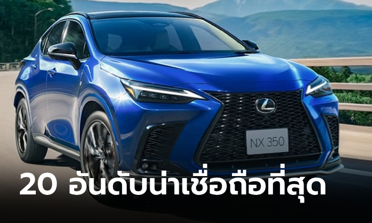 เปิดโผ 20 อันดับยี่ห้อรถยนต์ที่น่าเชื่อถือมากที่สุดโดย Consumer Reports
