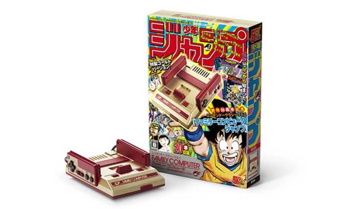 ชมภาพชัดๆเครื่องเกม Famicom Mini สีทองฉบับ Shonen Jump ครบ 50 ปี