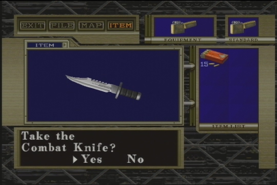 Combat Knife Resident Evil code: Veronica.