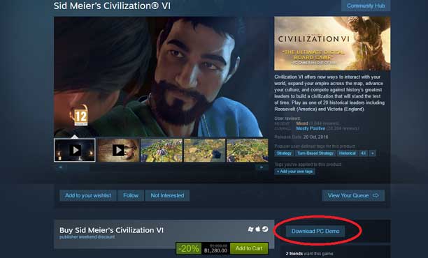 Civilization VI มีตัวเดโมให้ทดลองเล่นฟรีแล้ว