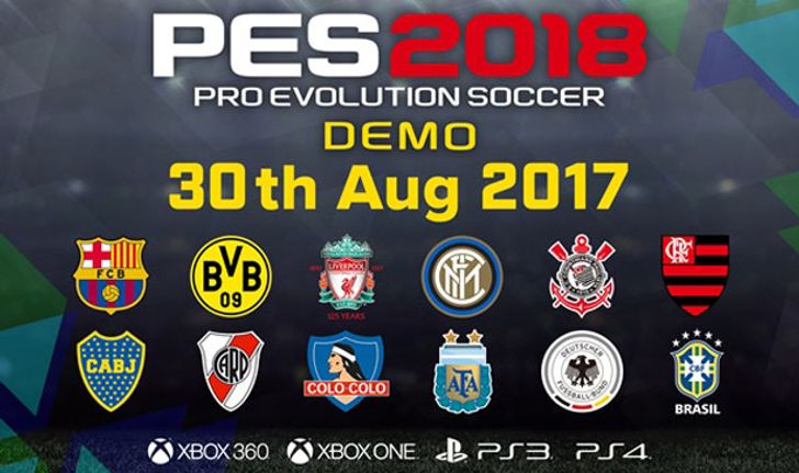 Konami ปล่อย Demo PES 2018 ให้เล่นกันปลายเดือนนี้ ทีมดังเพียบ!