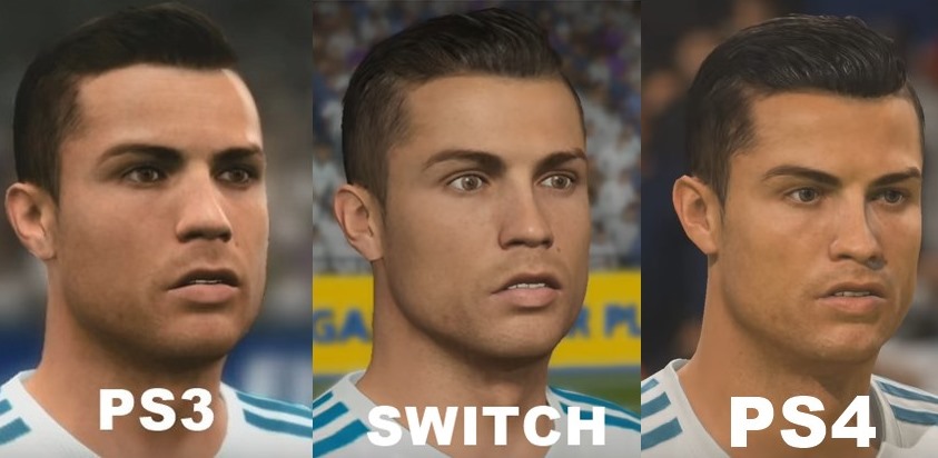 เทียบกันชัดๆกราฟิกเกม Fifa 18 บน PS4  Nintendo Switch และ PS3