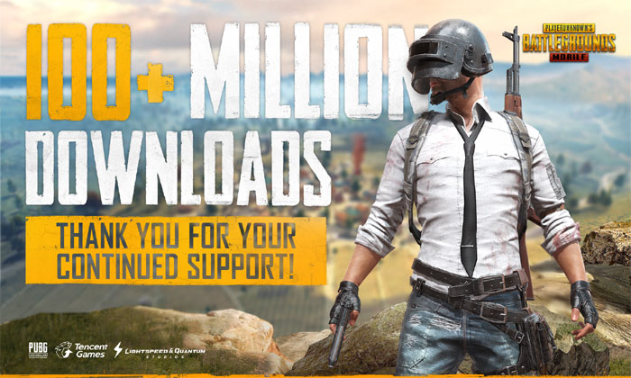 PUBG Mobile สร้างสถิติ!ทำยอด 100 ล้านดาวน์โหลดในเวลาไม่ถึง 4 เดือน