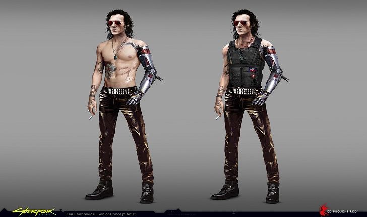 ดูภาพคอนเซ็ปของตัวละคร Johnny Silverhand ใน Cyberpunk 2077 ก่อนจะได้รับบทโดยคีอานู รีฟส์