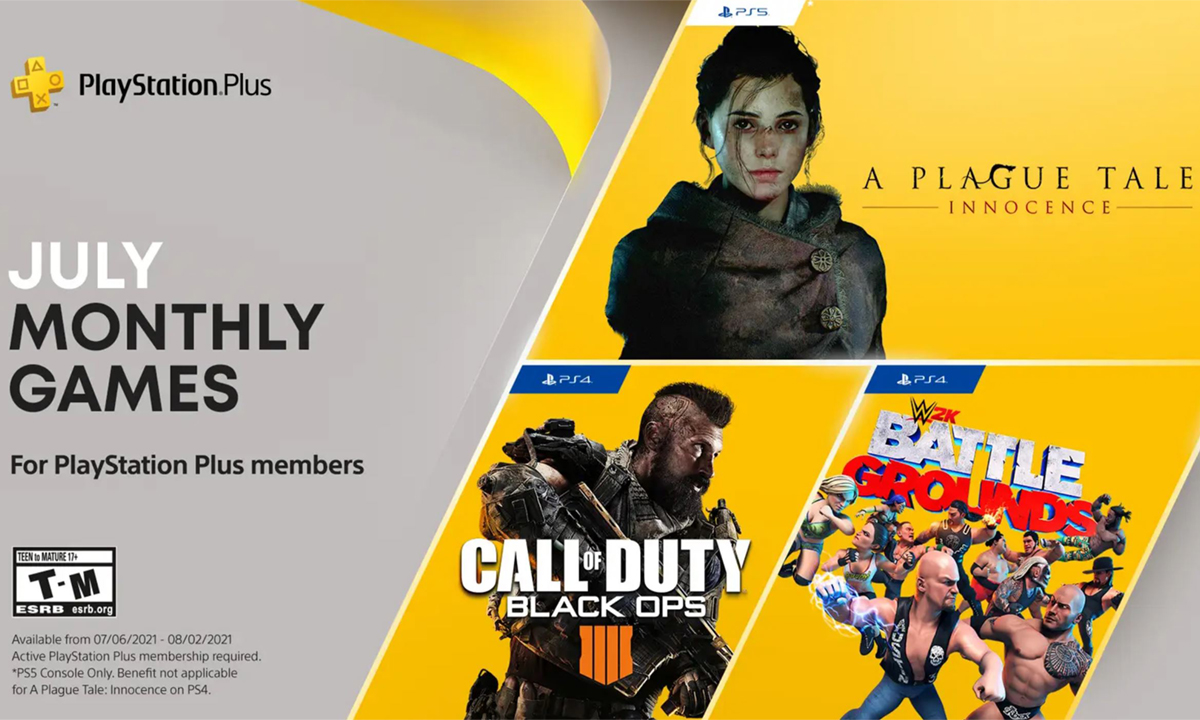 รายชื่อเกมฟรี PlayStation Plus ประจำเดือนกรกฎาคม 2021