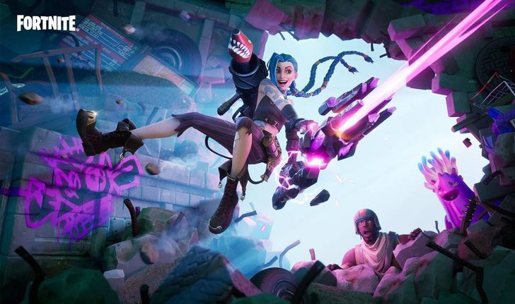 Jinx แชมเปี้ยนจาก LEAGUE OF LEGENDS โดดร่มเข้าสู่ FORTNITE