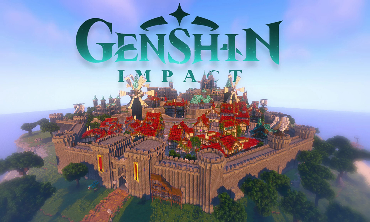 แฟนเกมสร้างเมือง Mondstadt ของ Genshin ใน Minecraft
