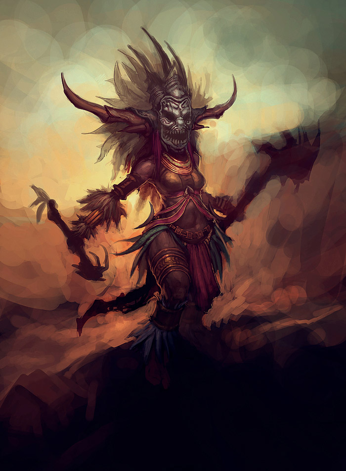 เกมส์ Diablo III โชว์ภาพตัวละคร Witch Doctor ผู้หญิง