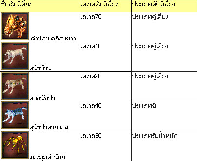 เกมส์ HY Online แนะนำระบบ Pet System