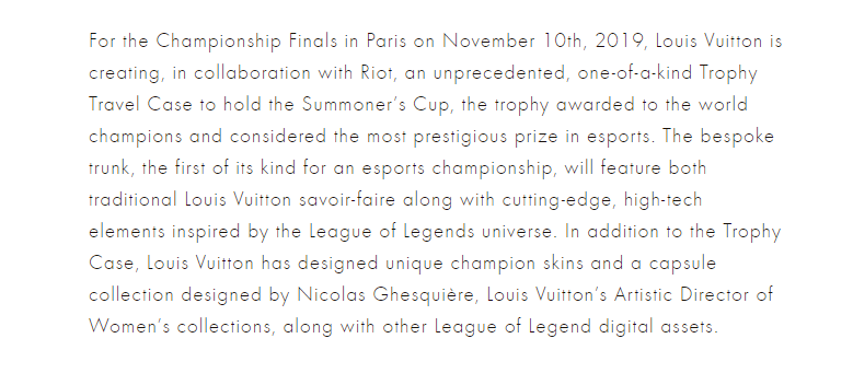 แพงมาก   Louis Vuitton แบรด์แฟชั่นหรูจับมือ Riot ออกแบบถ้วยแชมป์ World 2019 และ Skin