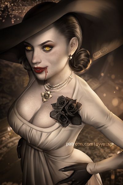 แฟนอาร์ต สาวแวมไพร์ Lady Dimitrescu ใน Resident Evil Village
