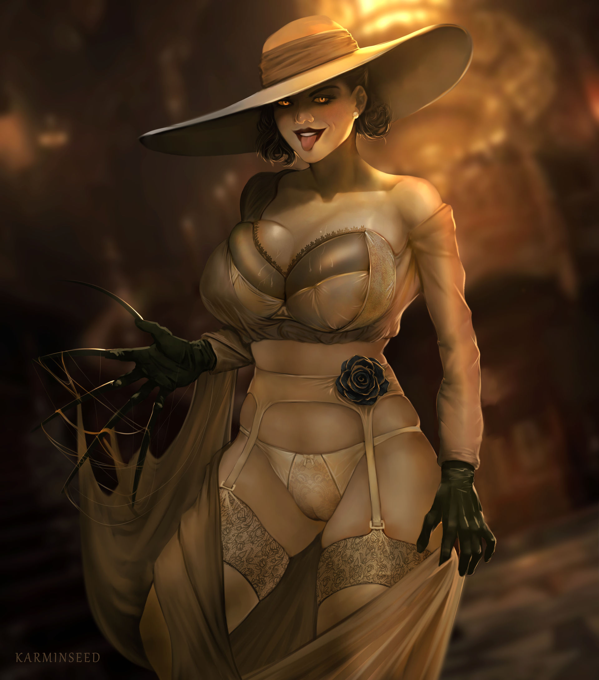 แฟนอาร์ต สาวแวมไพร์ Lady Dimitrescu ใน Resident Evil Village