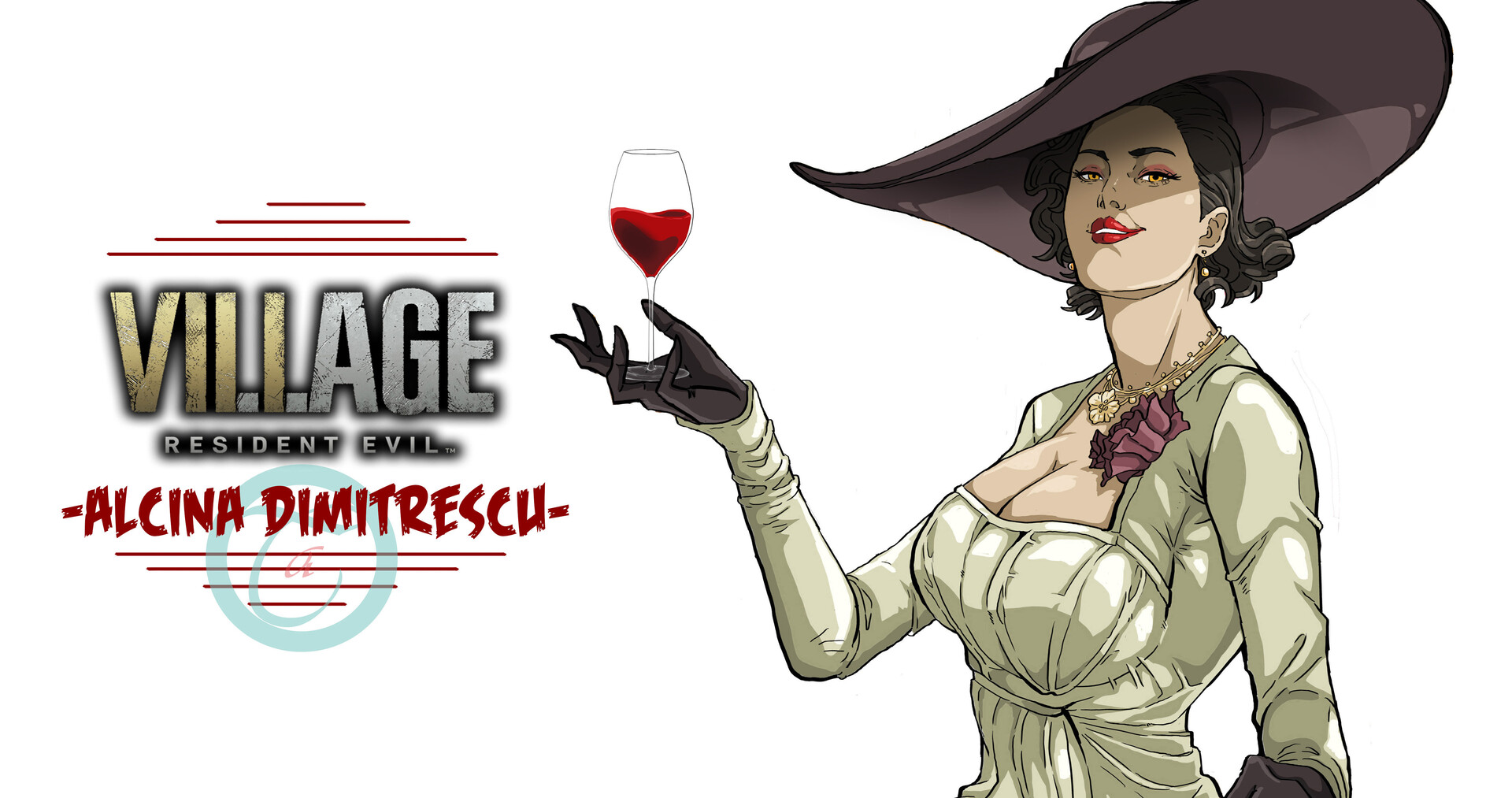 แฟนอาร์ต สาวแวมไพร์ Lady Dimitrescu ใน Resident Evil Village