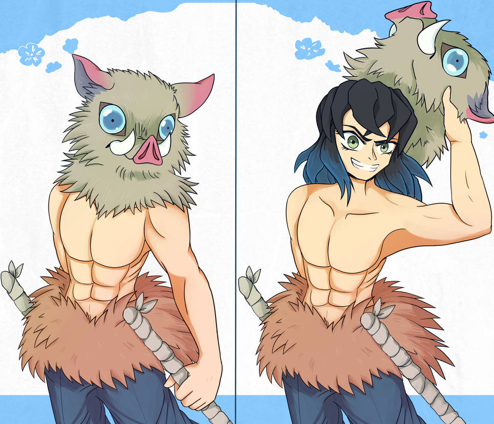 แฟนอาร์ตตัวละคร ฮาชิบิระ อิโนะสุเกะ Hashibira Inosuke ในดาบพิฆาตอสูร จาก Harryfly