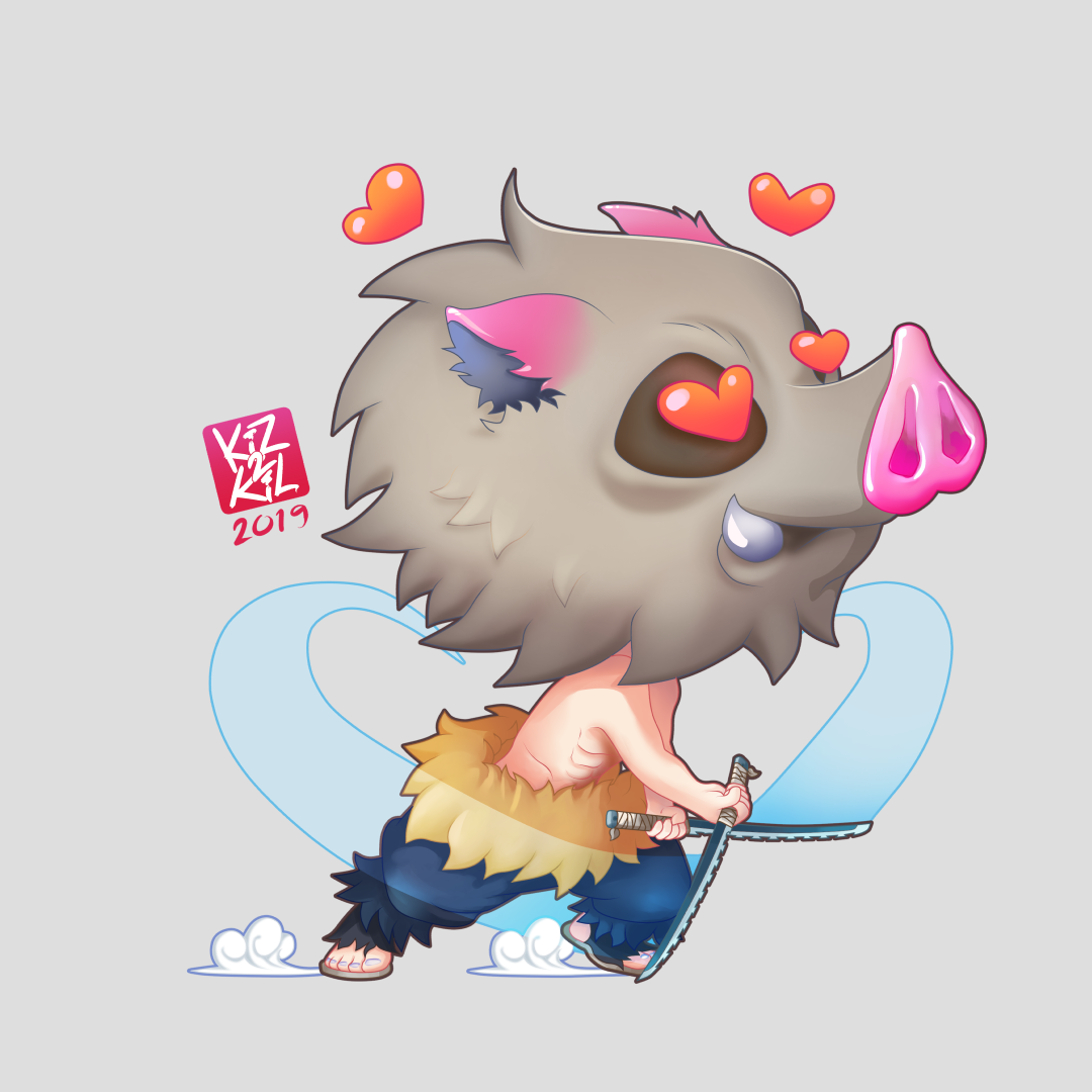 แฟนอาร์ตตัวละคร ฮาชิบิระ อิโนะสุเกะ Hashibira Inosuke ในดาบพิฆาตอสูร จาก ObrenHParagas