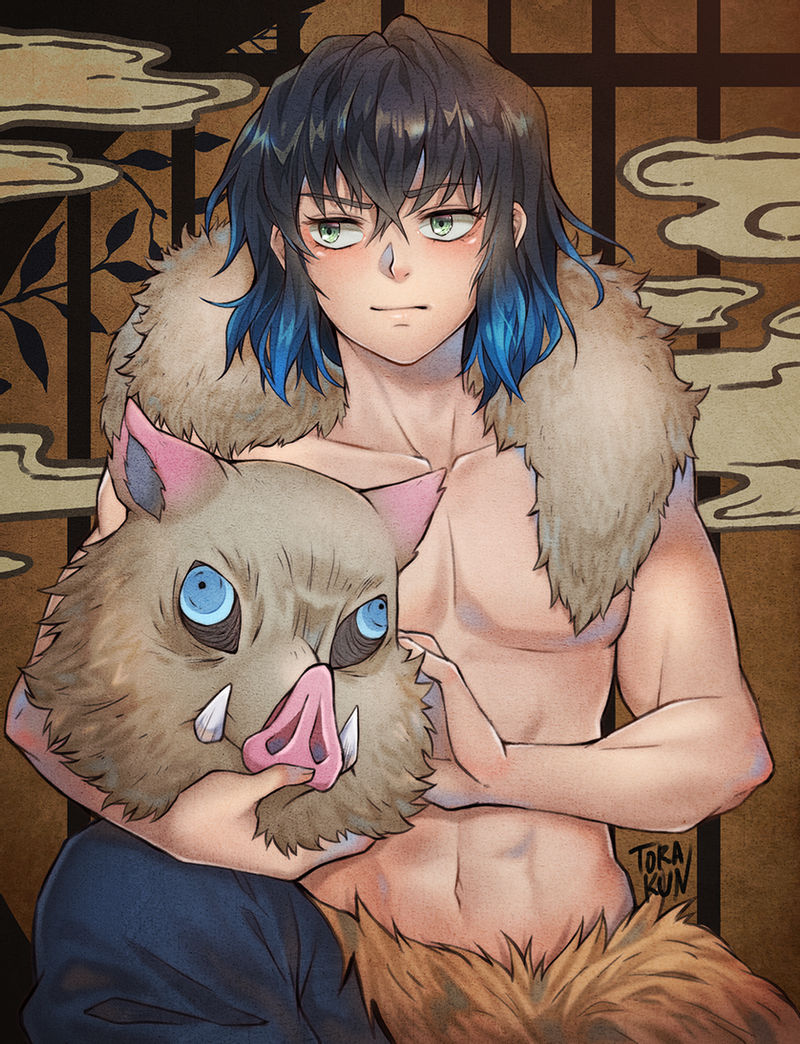 แฟนอาร์ตตัวละคร ฮาชิบิระ อิโนะสุเกะ Hashibira Inosuke ในดาบพิฆาตอสูร จาก torakun14