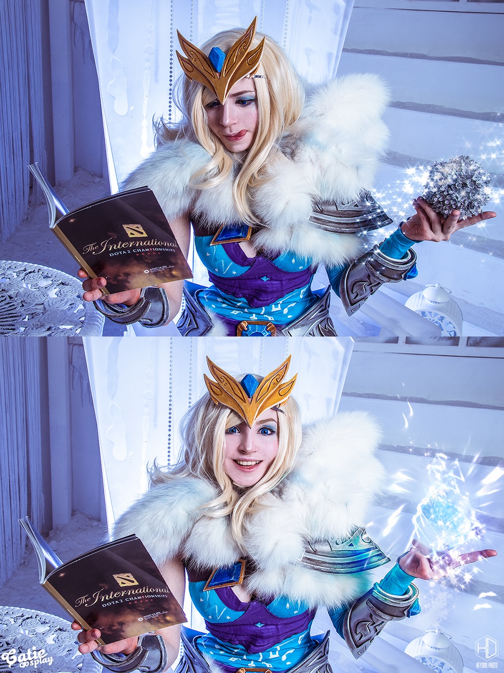 คอสเพลย์สาวน้ำแข็ง Crystal Maiden ในเกม DOTA 2 จาก Catiecosplay