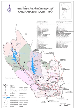 แผนที่จังหวัดกาญจนบุรี