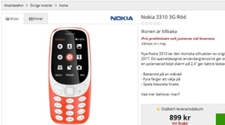 พบ 'Nokia 3310 ที่รองรับ 3G' วางขายออนไลน์ในสวีเดน ต้นสังกัดแจง 'ข้อมูลผิด'