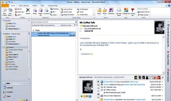 MS เชื่อม Facebook กับ Outlook 2010