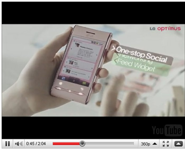 VDO โฆษณา LG GT540 รุกตลาด Android เอาใจคุณผู้หญิง
