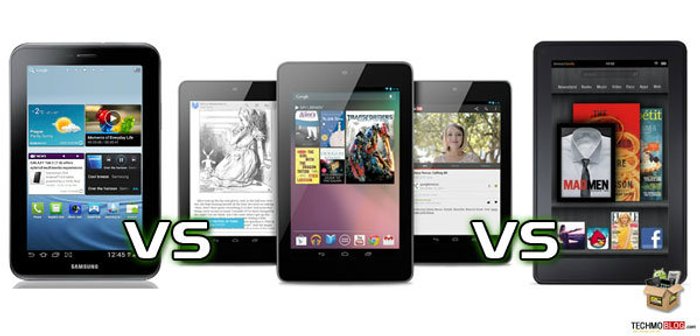 เปรียบเทียบ Nexus 7 vs Samsung Galaxy Tab 2 (7.0) และ Amazon Kindle Fire