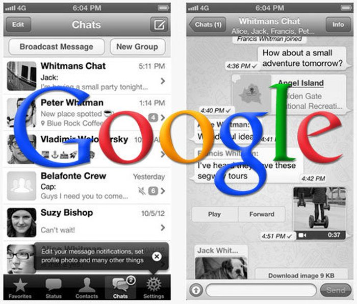Google ยื่นข้อเสนอหวังรวบ Whatsapp