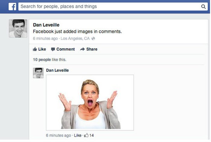 Facebook ให้ใส่รูปตรงๆ ในคอมเมนต์ได้แล้ว