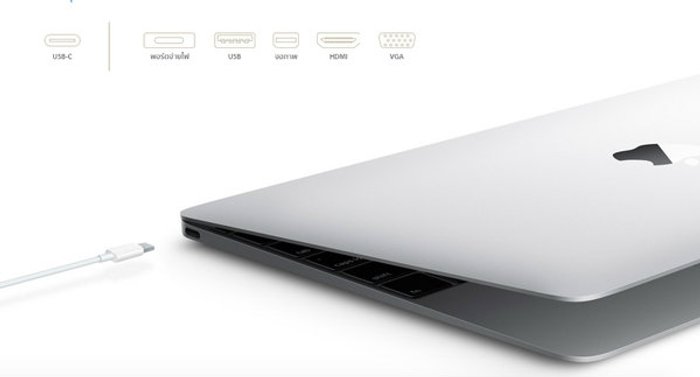 พอร์ต USB-C ของ MacBook ใหม่เสียบสายชาร์จ iPhone ไม่ได้