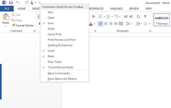 ปรับแต่ง เพิ่มเมนูบน Microsoft Word 2013 ให้เรียกใช้งานได้เร็วขึ้น